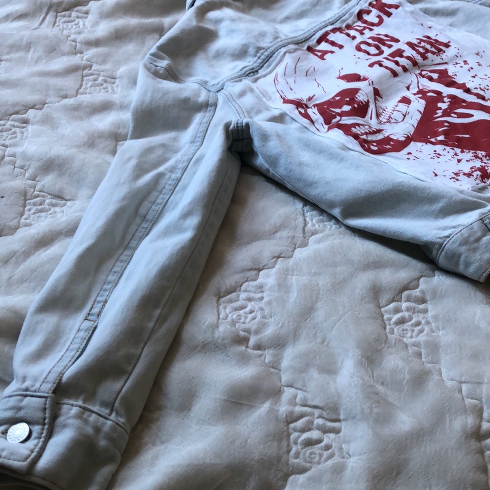 100% Cotton Refurbished Jean Jacket Anime! - Picture 5 of 11